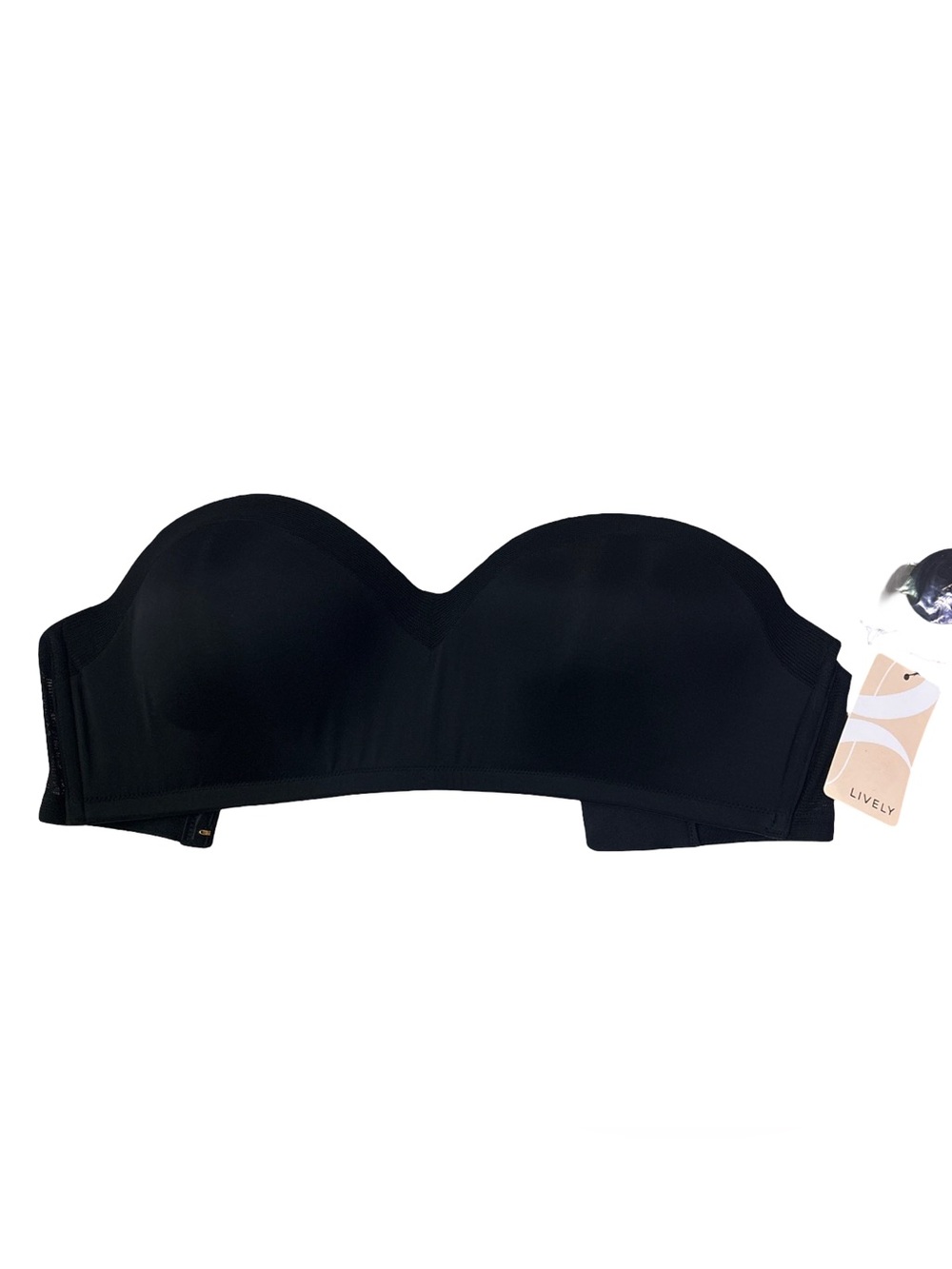 Lively Black Strapless Convertible Bra Bandeau Wireless NWT